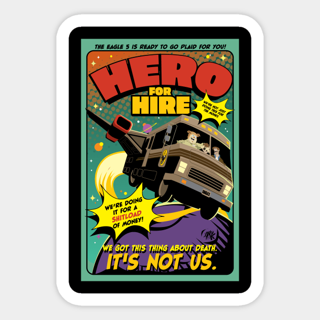 Hero for Hire Sticker by CuddleswithCatsArt